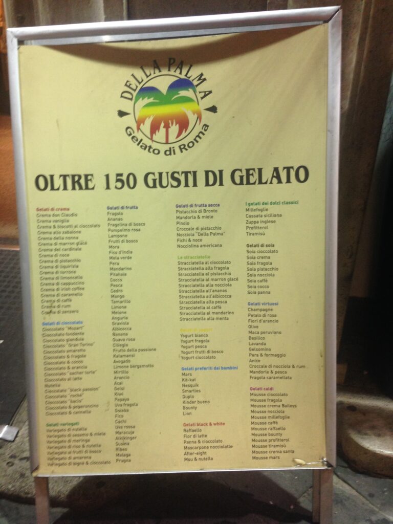 Gelato in Rome - 150 Flavors