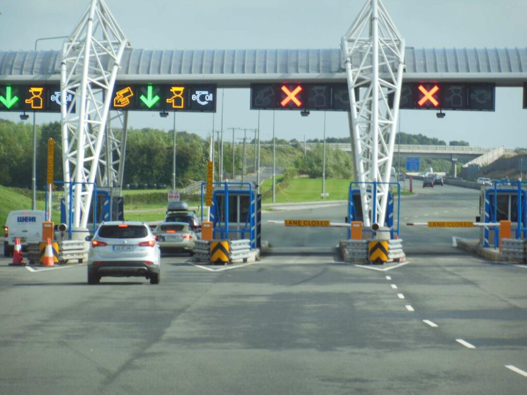 Toll booth on a road in Ireland
