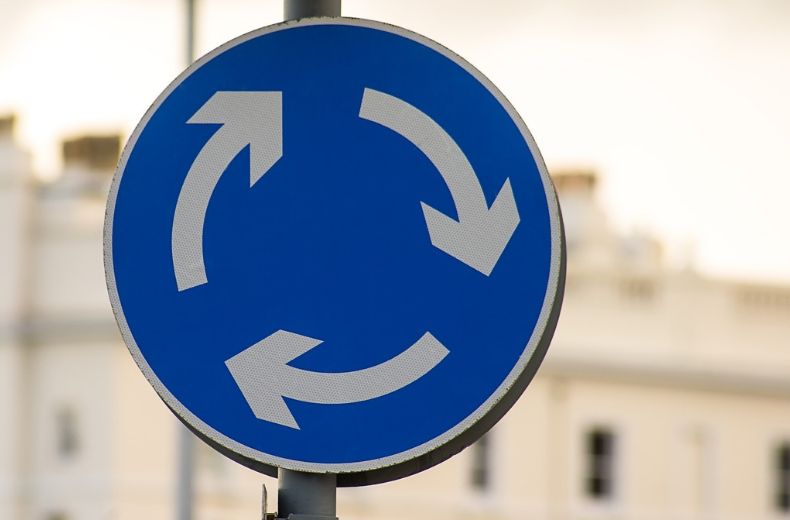 Roundabout signs used in UK