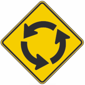 Roundabout signs used in USA
